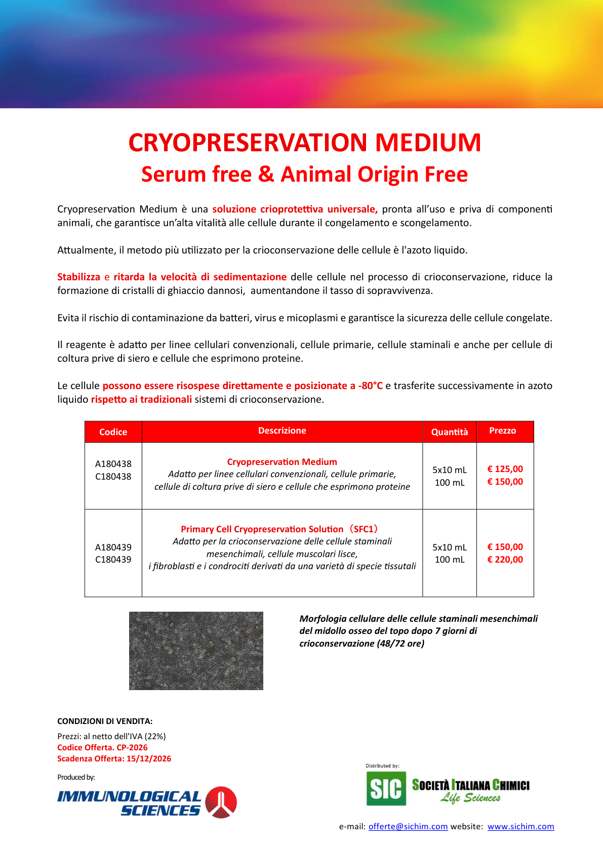 CRYOPRESERVATION MEDIUM