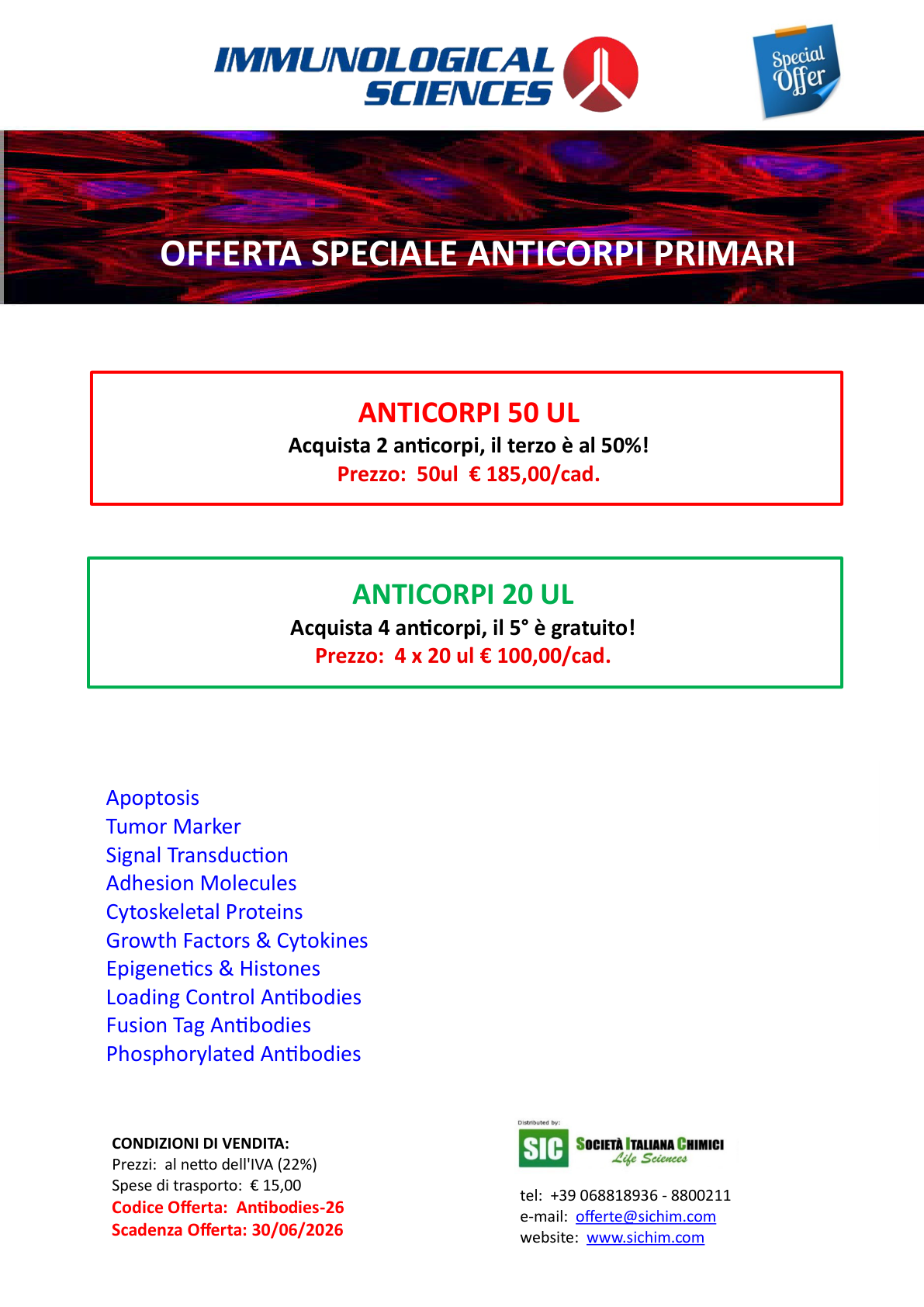 Special Promotion Antibodies 20ul & 50 ul